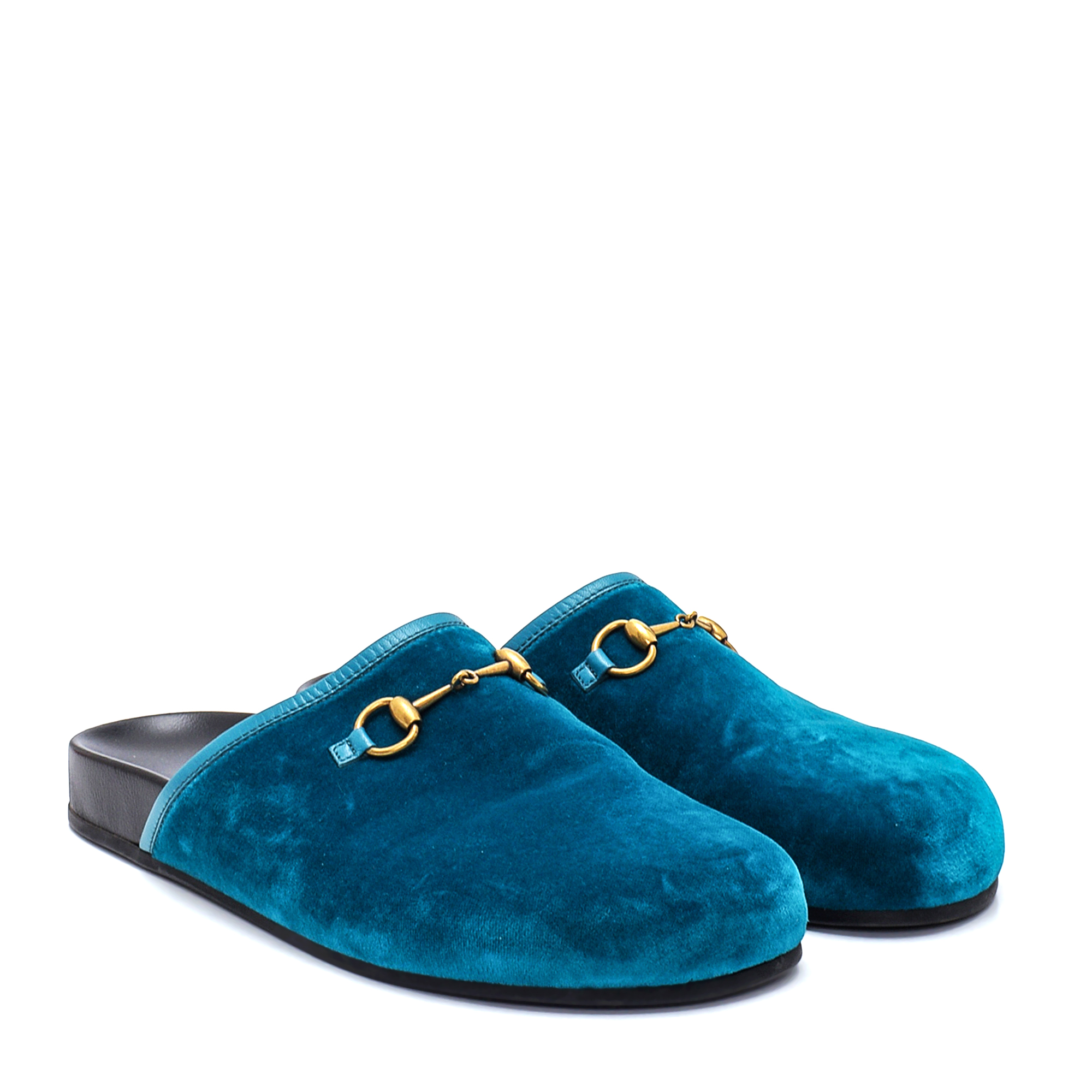 Gucci - Blue Velvet Horsebit Slipper